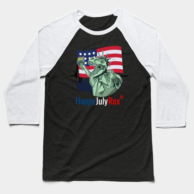 Happy July Rex Baseball T-Shirt by WPKs Design & Co